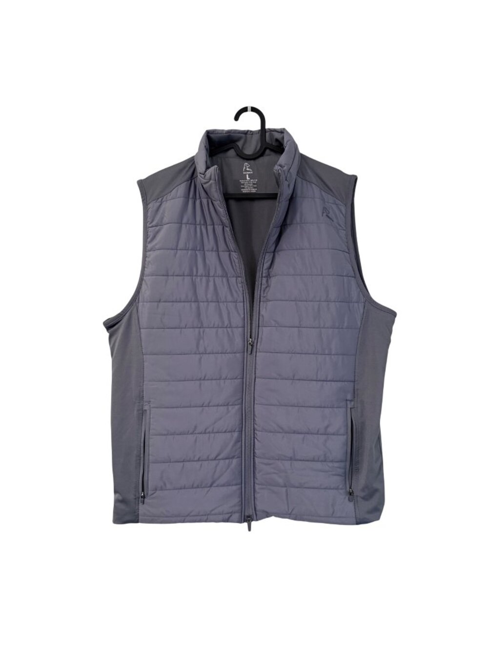 Rhoback Gray Puffer Fulton Golf Full Zip Vest Performance Mens Size Large